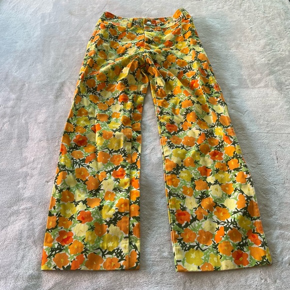 Simon Miller Winter Blossom Orange Yellow Floral Print WO12 Jeans - Picture 7 of 15